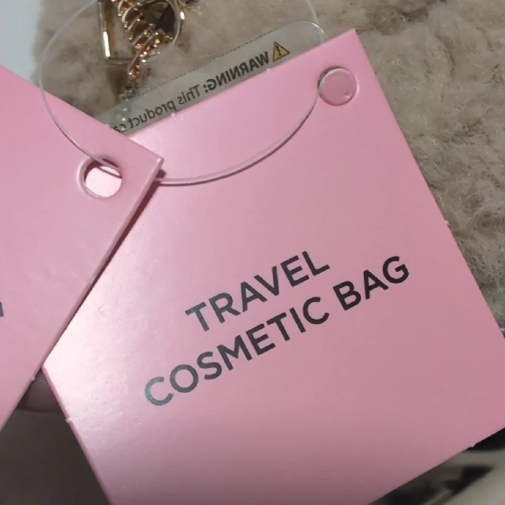 Juicy Couture Terry/Sherpa Cosmetic Travel Bag with Roll Down Top